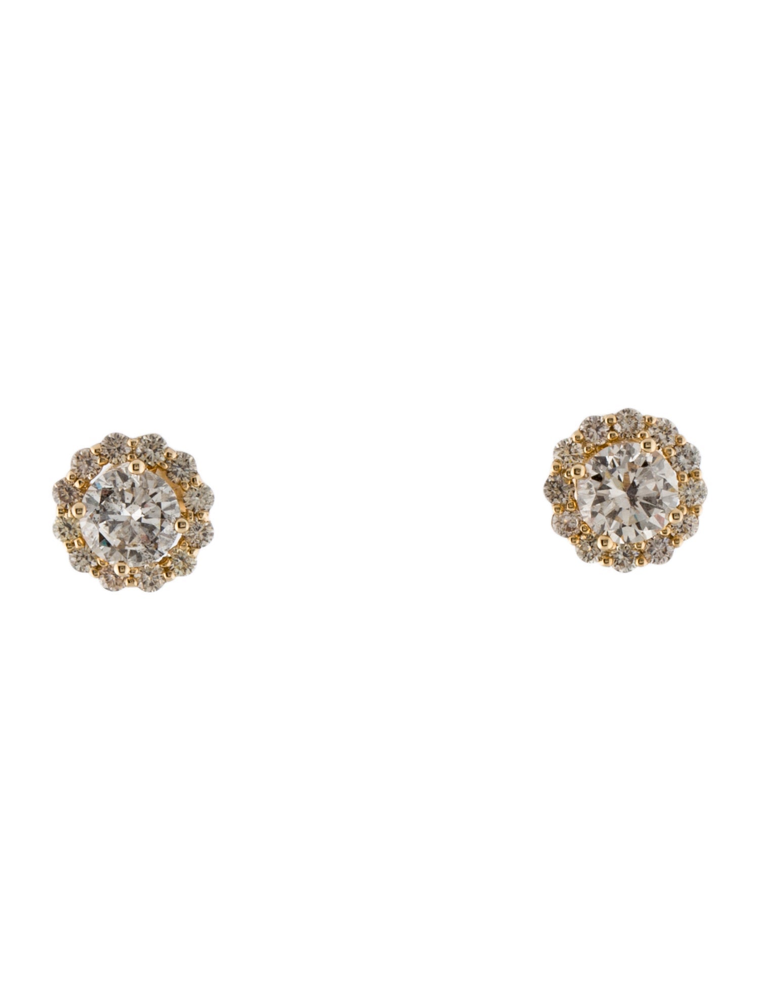 Earrings 14K 1.48ctw Diamond Halo Setting Stud