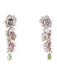 Earrings 14K 7.78ctw Tourmaline, Chrome Diopside & Diamond Drop Earrings