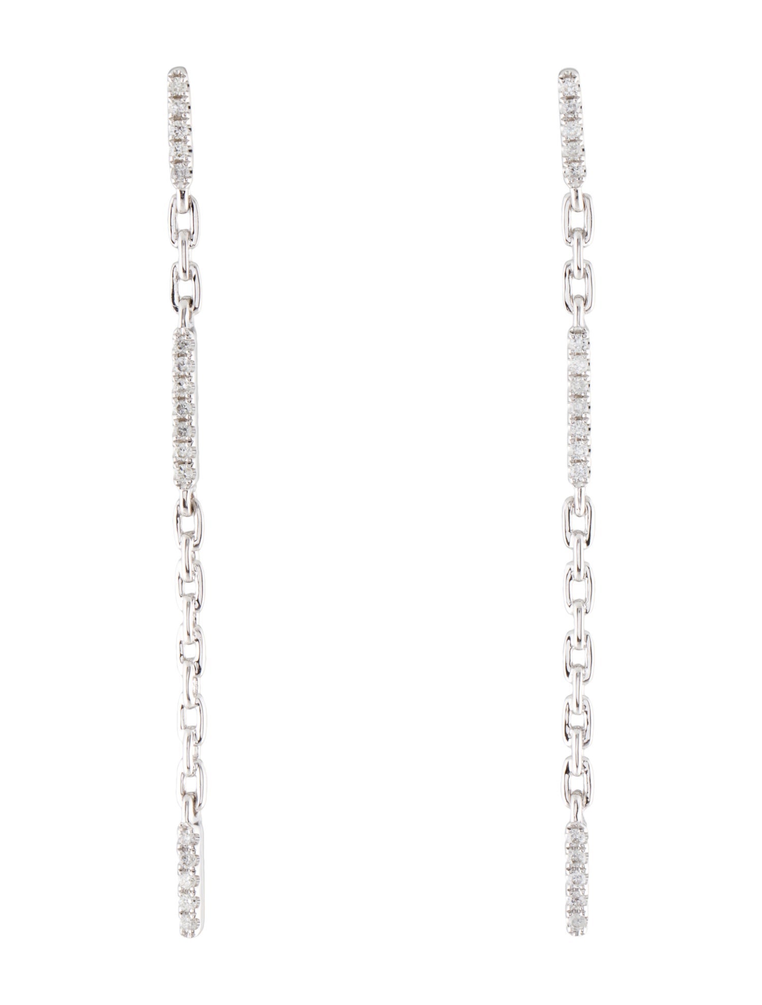 Earrings 14K Diamond Chain Drop Earrings