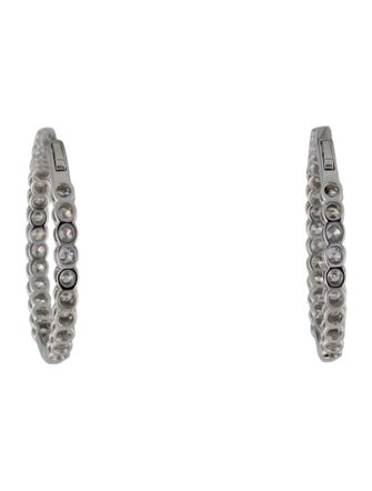 Earrings 14K 4.00ctw Diamond Inside-Outside Hoop Earrings