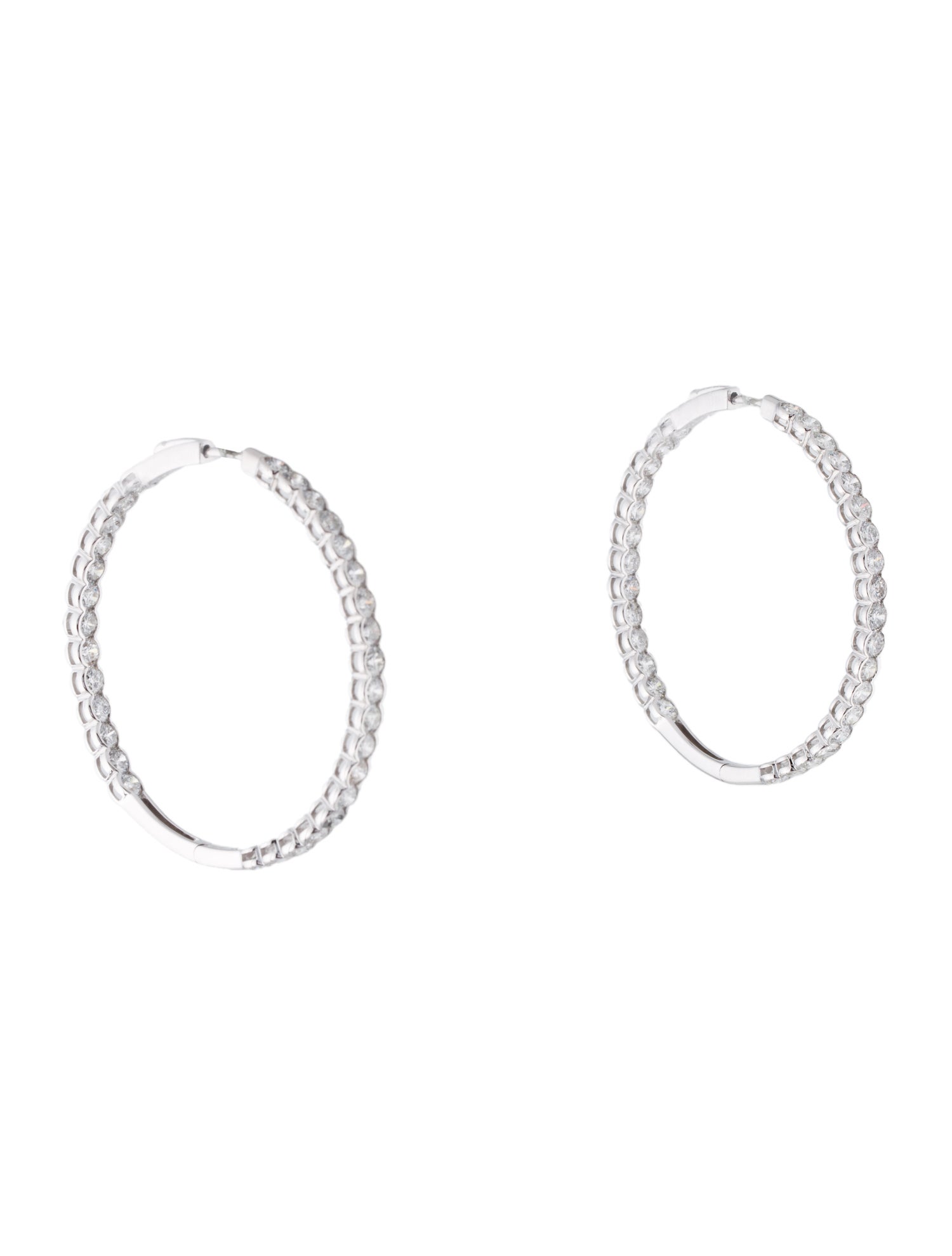 Earrings 14K 7.00ctw Diamond Inside-Out Hoop Earrings