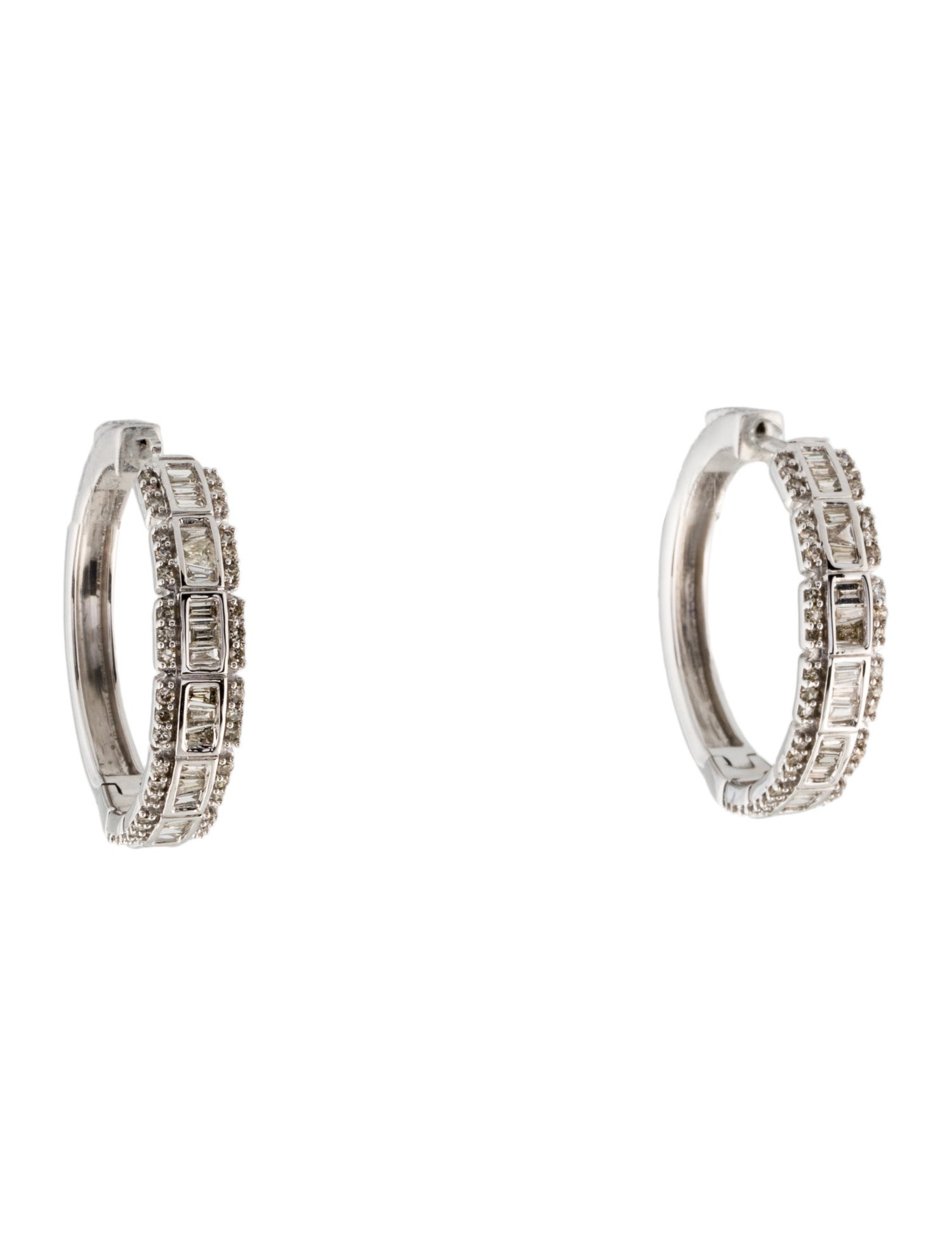 Earrings 14K 1.00ctw Diamond Hoop Earrings