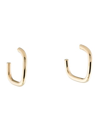 Earrings 14K Open Square Hoop Earrings