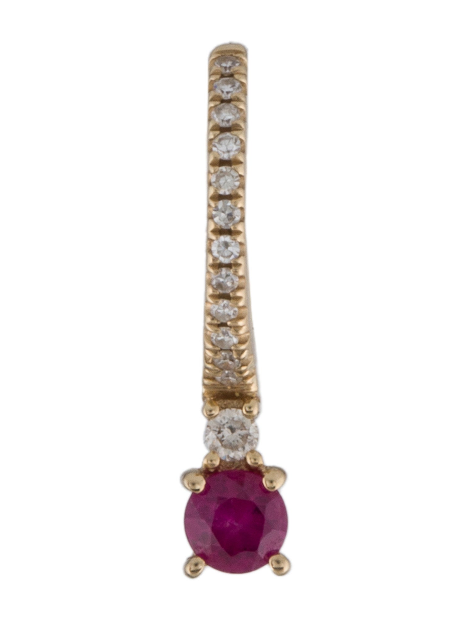 Earrings 14K Ruby & Diamond Single Drop Earring