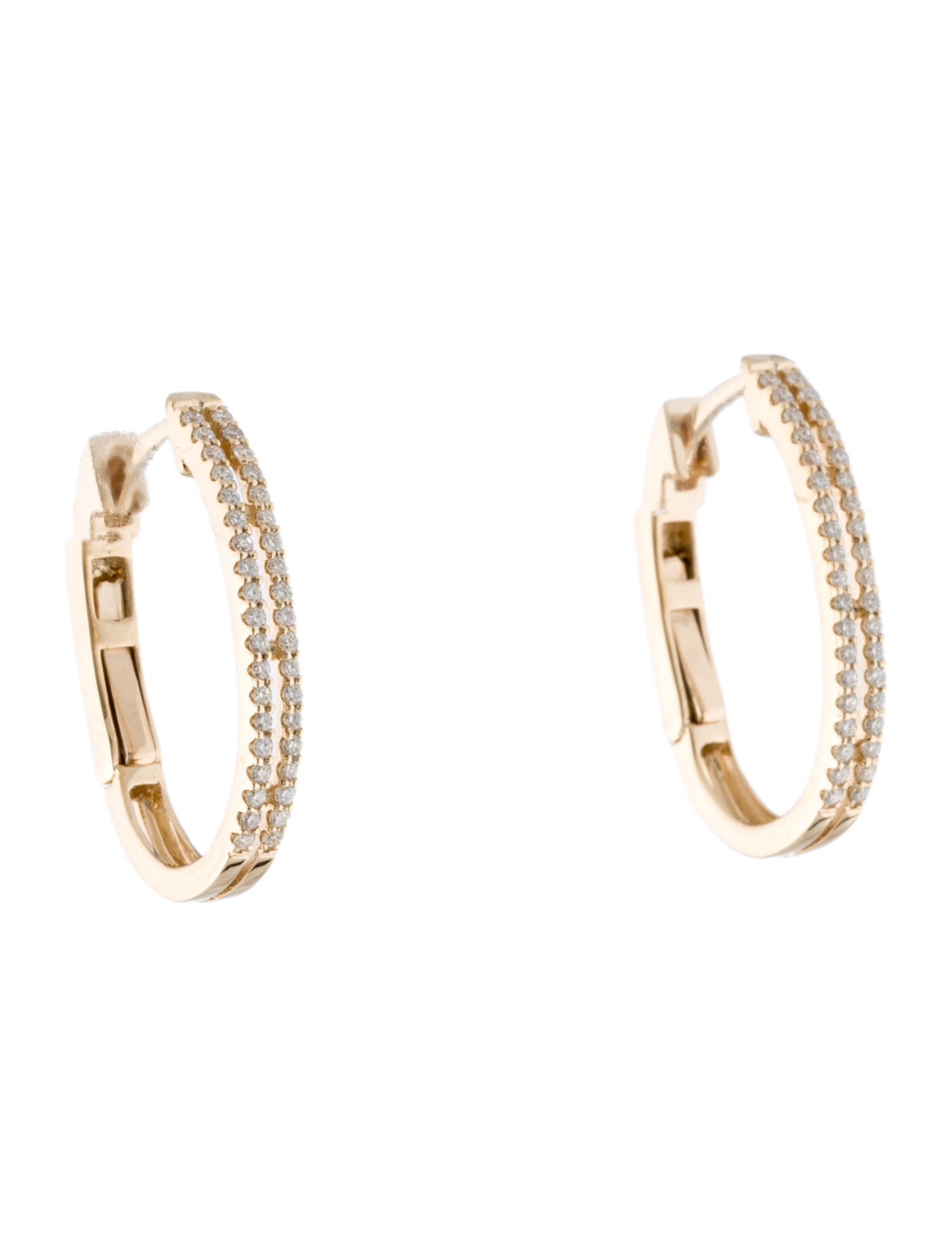 Earrings 14K Diamond Hoop Earrings