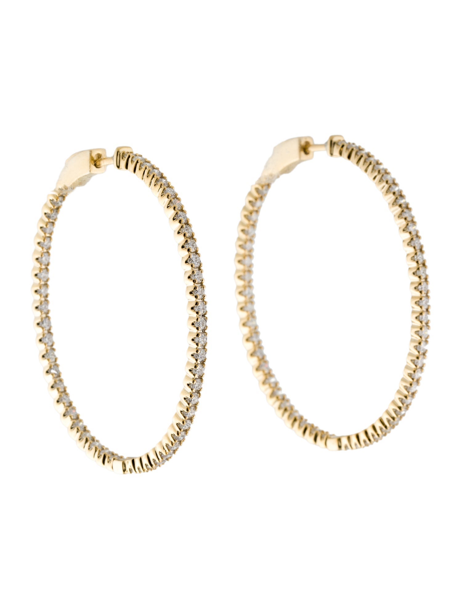 Earrings 14K 3.00ctw Diamond Inside-Out Hoops