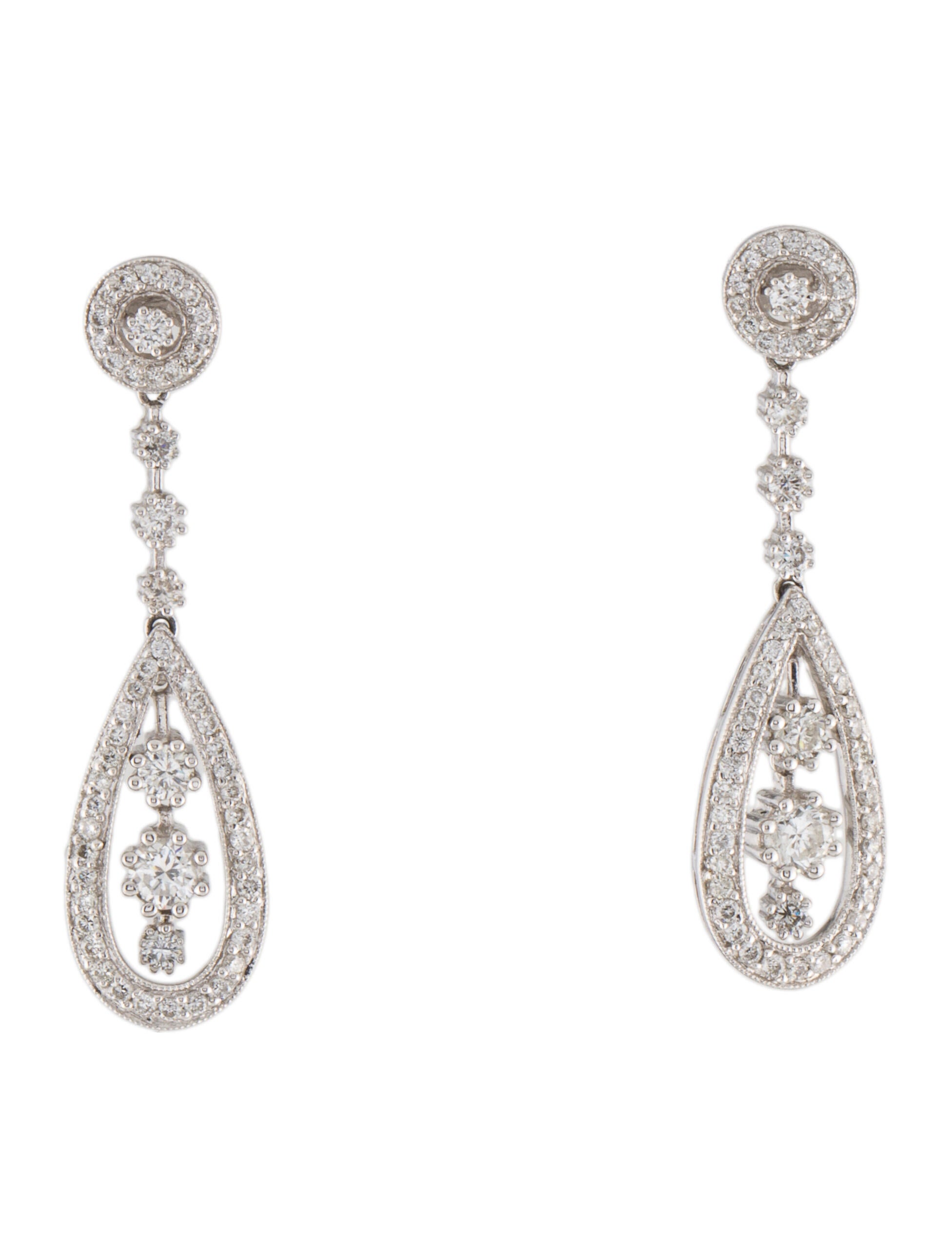 Earrings 14K Diamond Drop Earrings