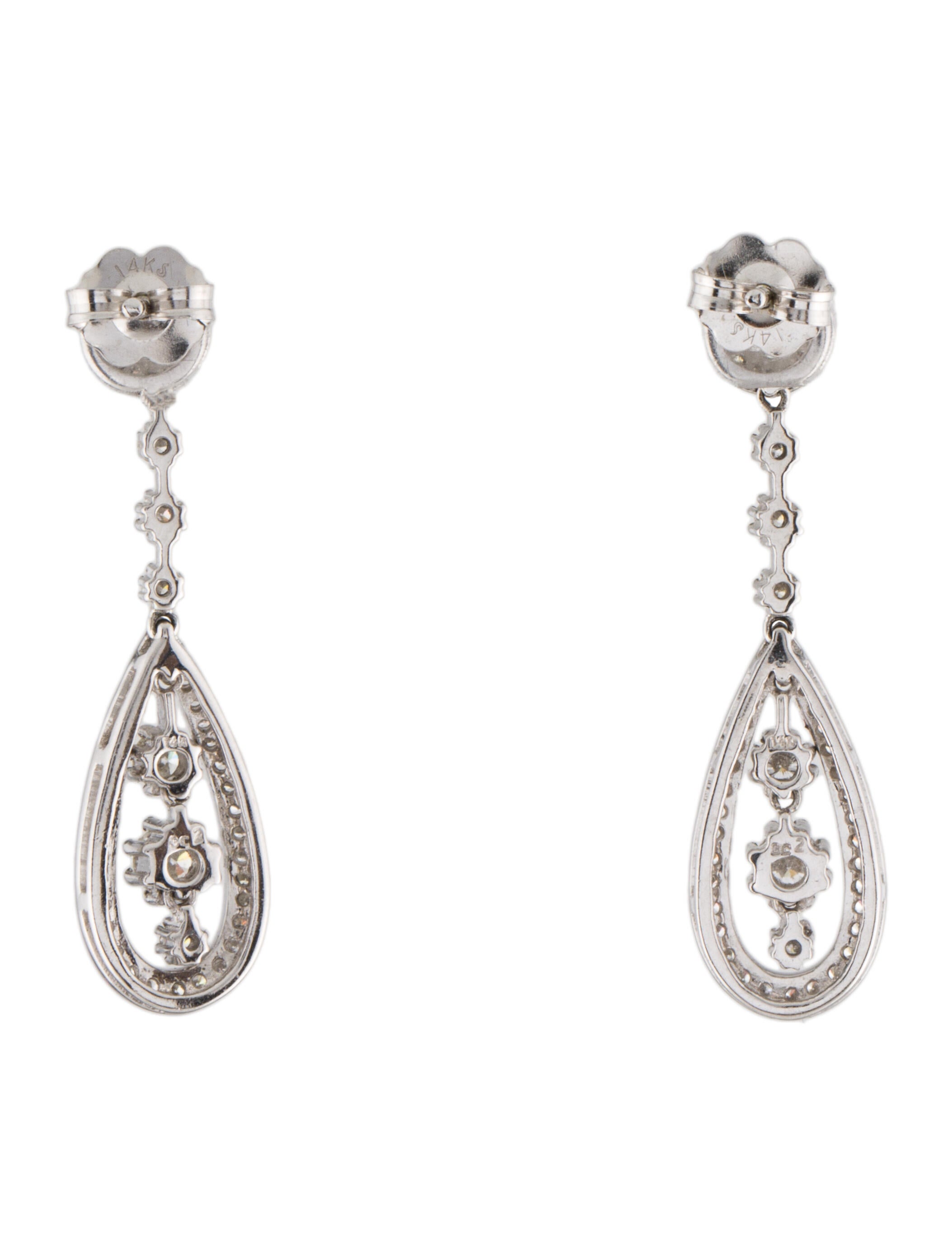 Earrings 14K Diamond Drop Earrings