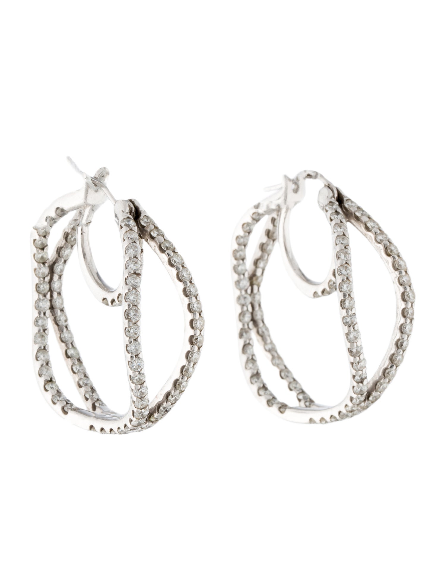 Earrings 14K 2.31ctw Diamond Inside-Outside Hoop Earrings