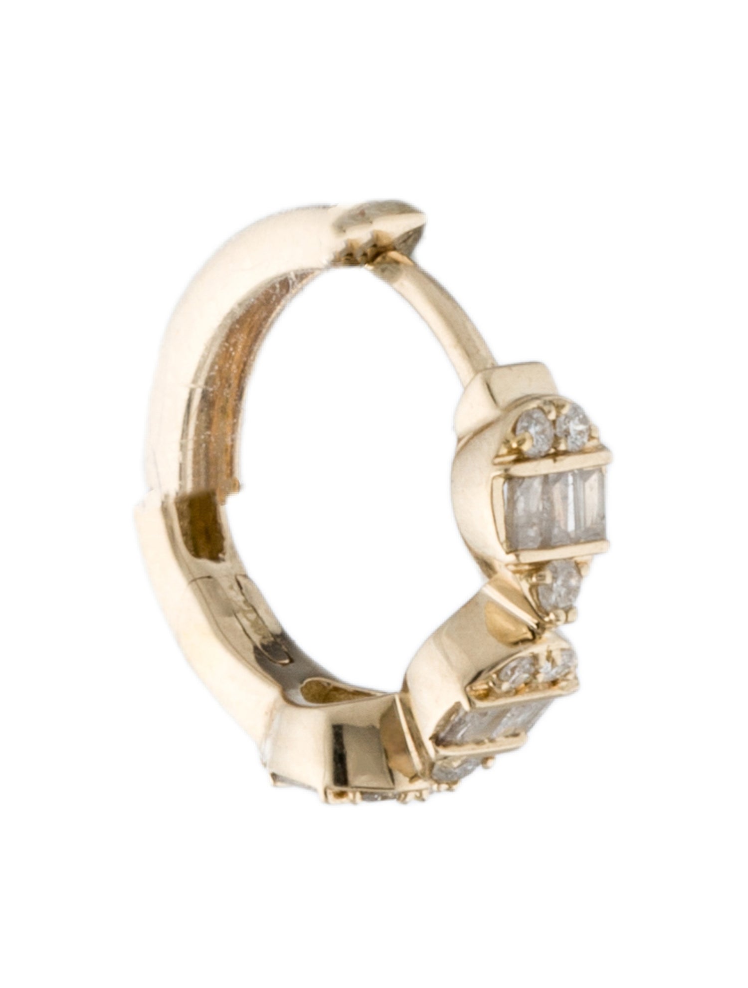 Earrings 14K Diamond Huggie Earrings