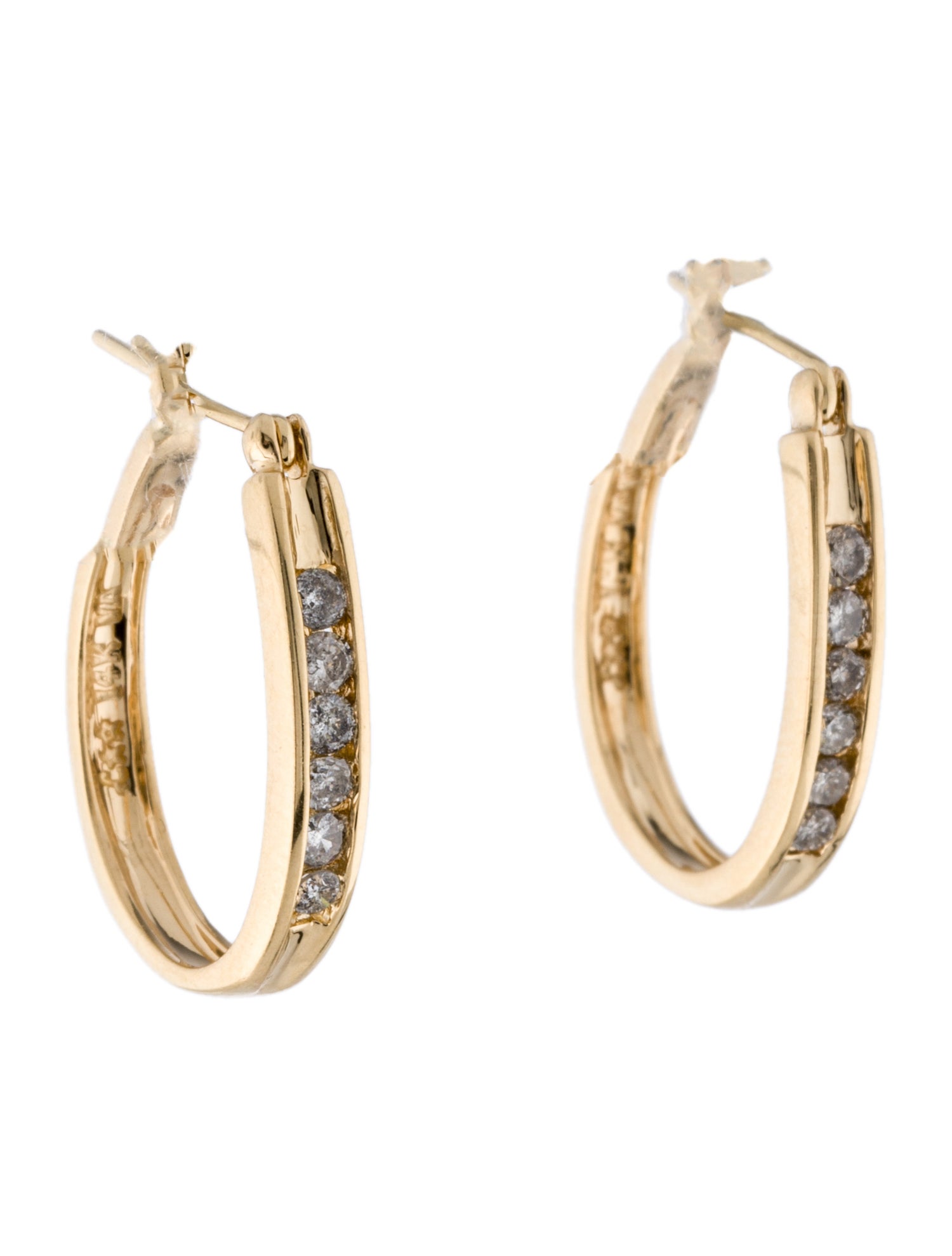 Earrings 14K Diamond Hoop Earrings