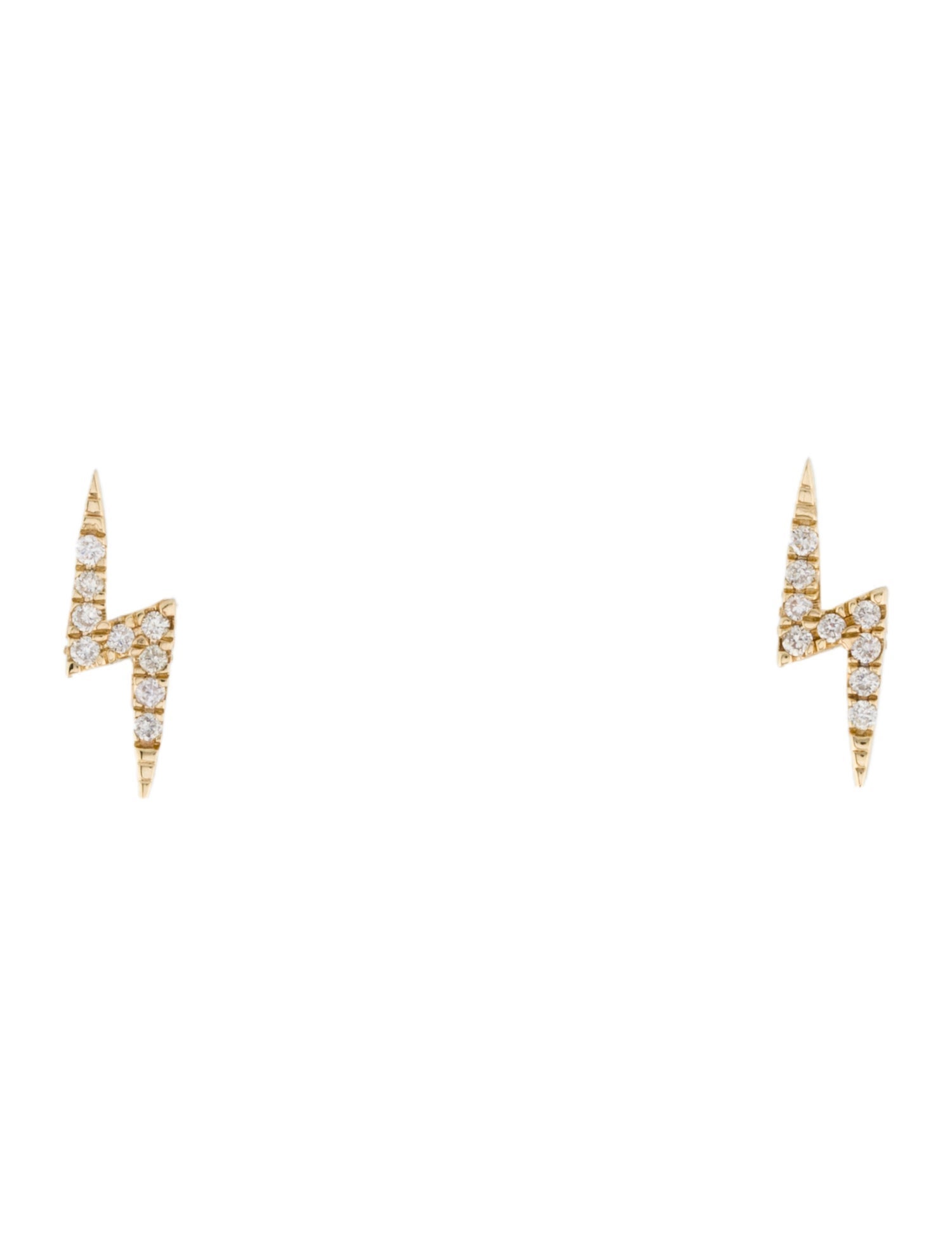 Earrings 14K Diamond Lightning Bolt Stud