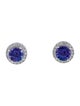 Earrings 14K Tanzanite & Diamond Stud Earrings