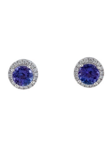 Earrings Stud 14K Tanzanite & Diamond