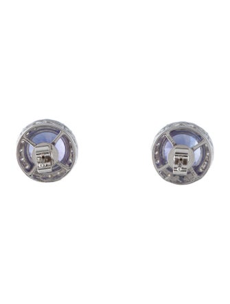 Earrings 14K Tanzanite & Diamond Stud Earrings