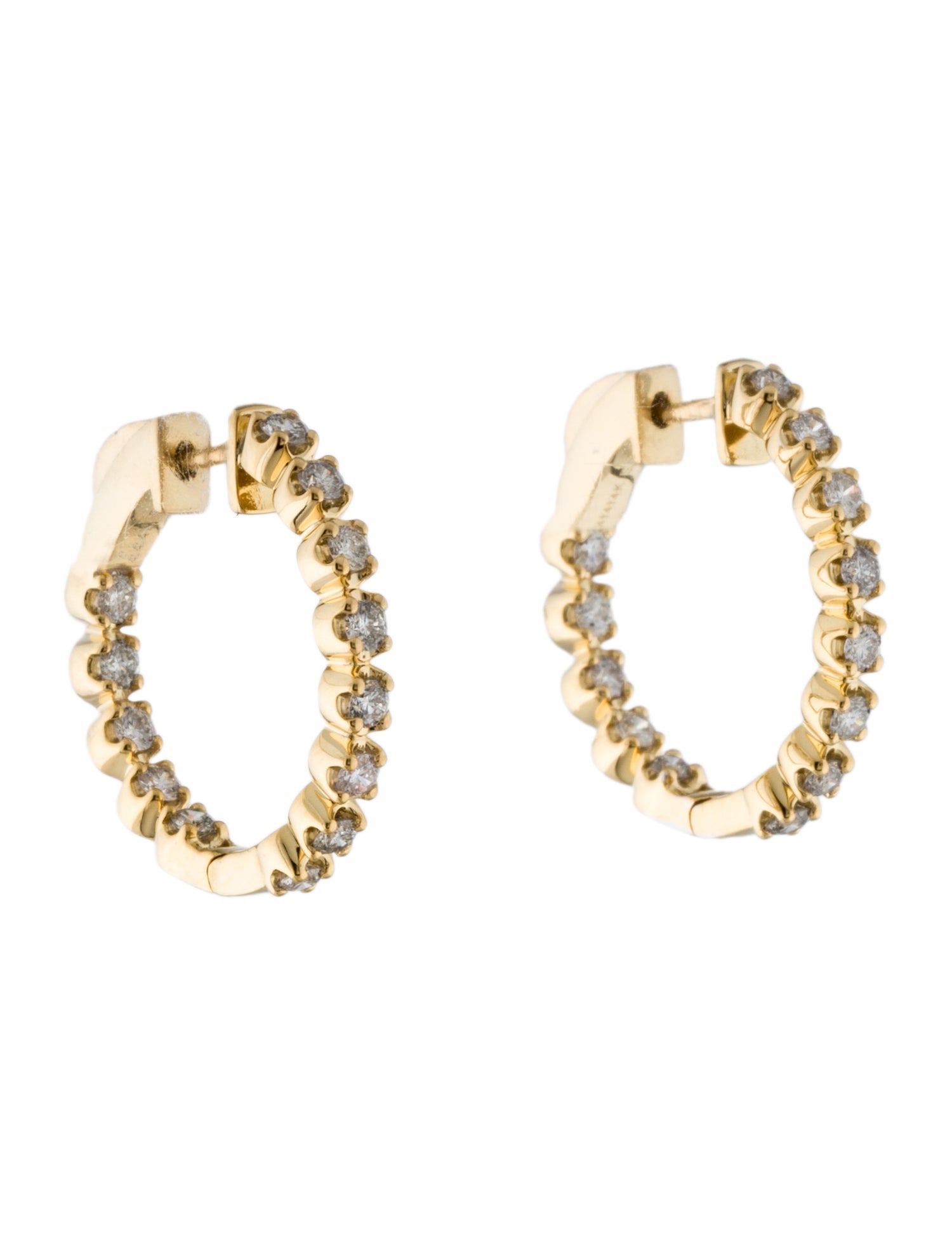 Earrings 14K 1.00ctw Diamond Inside-Out Hoop Earrings