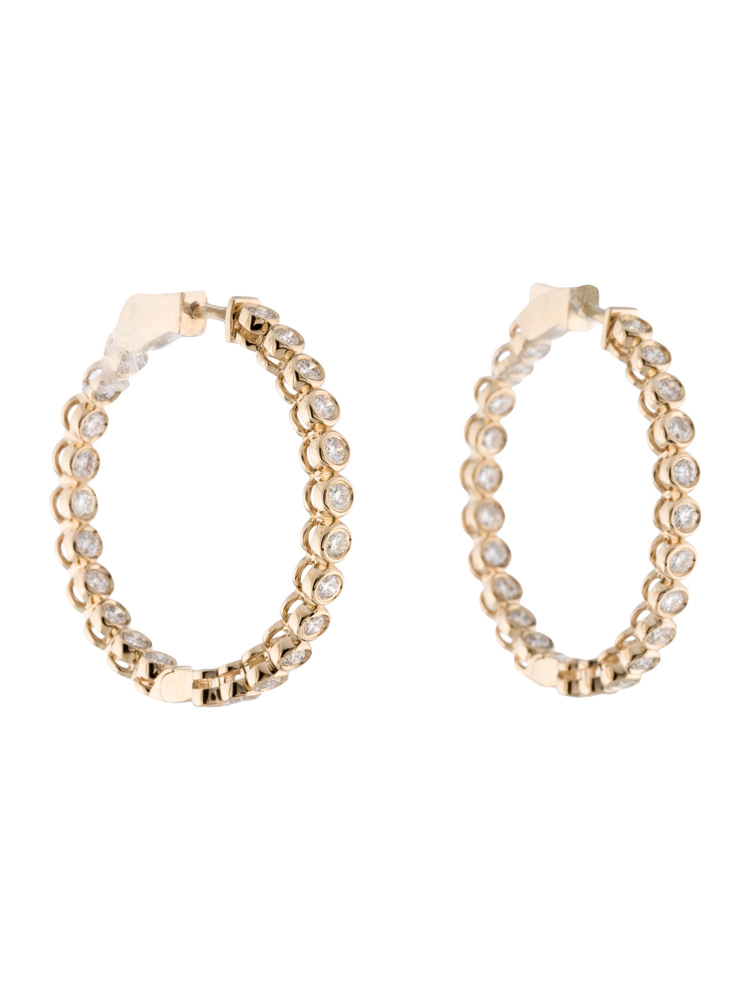 Earrings 14K 1.90ctw Diamond Hoop Earrings