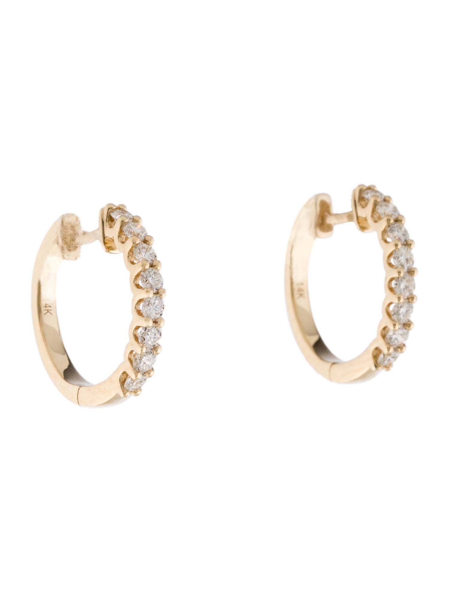 Earrings 14K Diamond Huggie Hoop
