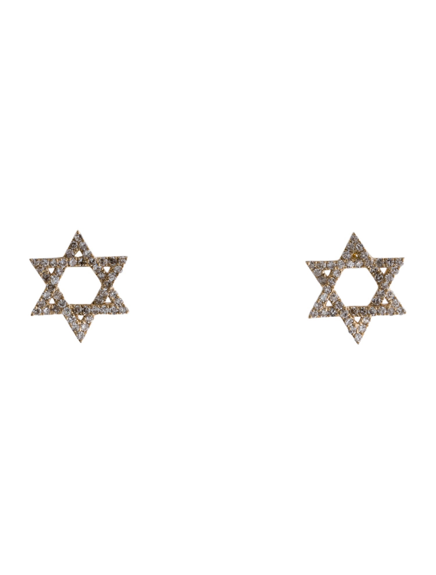 Earrings 14K Diamond Star of David Stud Earrings