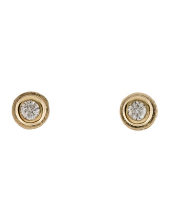 Earrings 14K Diamond Bezel Set Stud