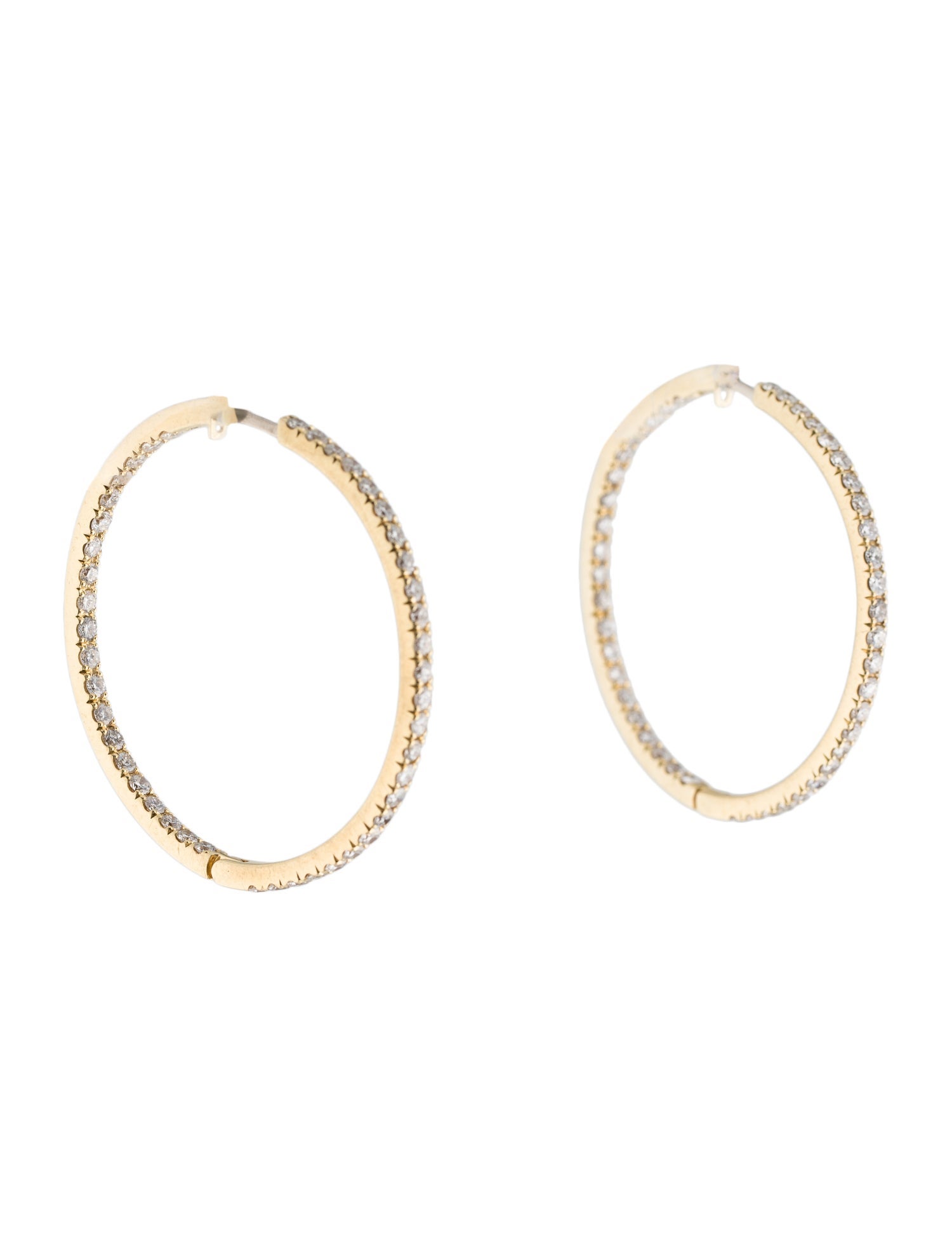 Earrings 18K 4.05ctw Diamond Inside Out Hoop Earrings