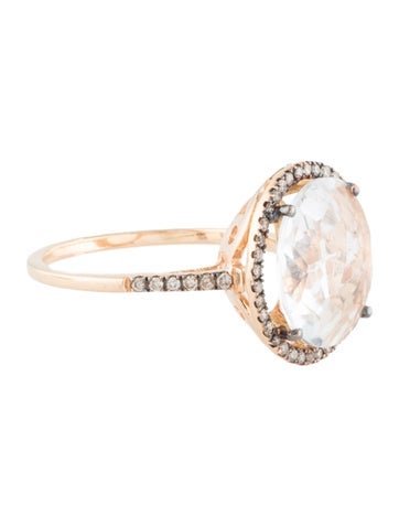 Earrings Cocktail Ring 18K Topaz & Diamond 6.5