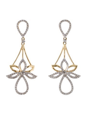 Earrings Earclip 14K Diamond Drop