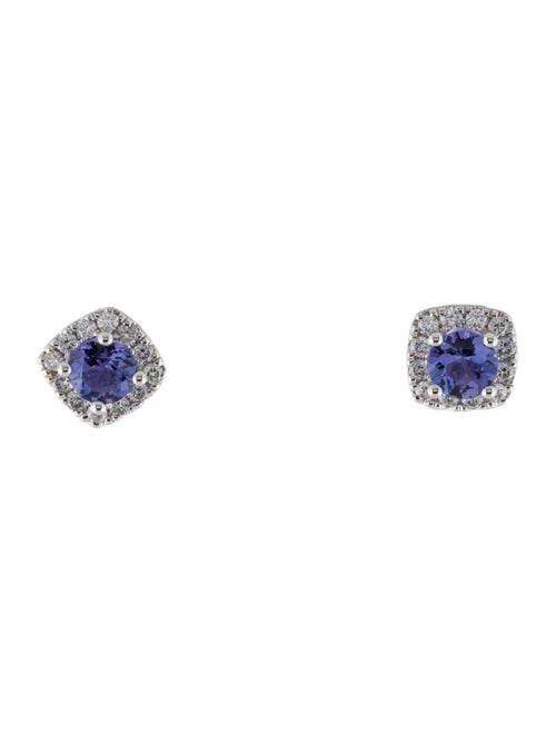Earrings 14K Tanzanite & Diamond Stud Earrings