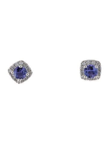 Earrings Stud 14K Tanzanite & Diamond