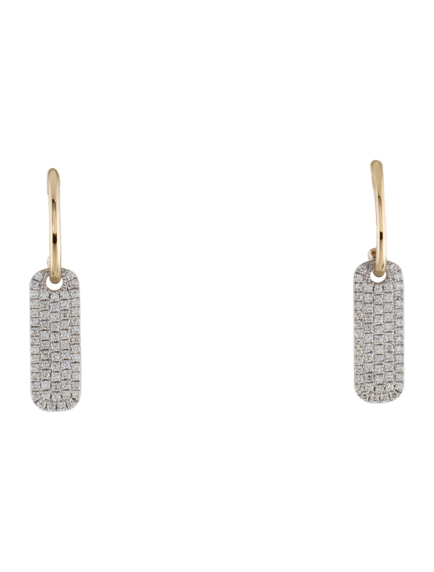 Earrings 14K Diamond Bar Drop Earrings