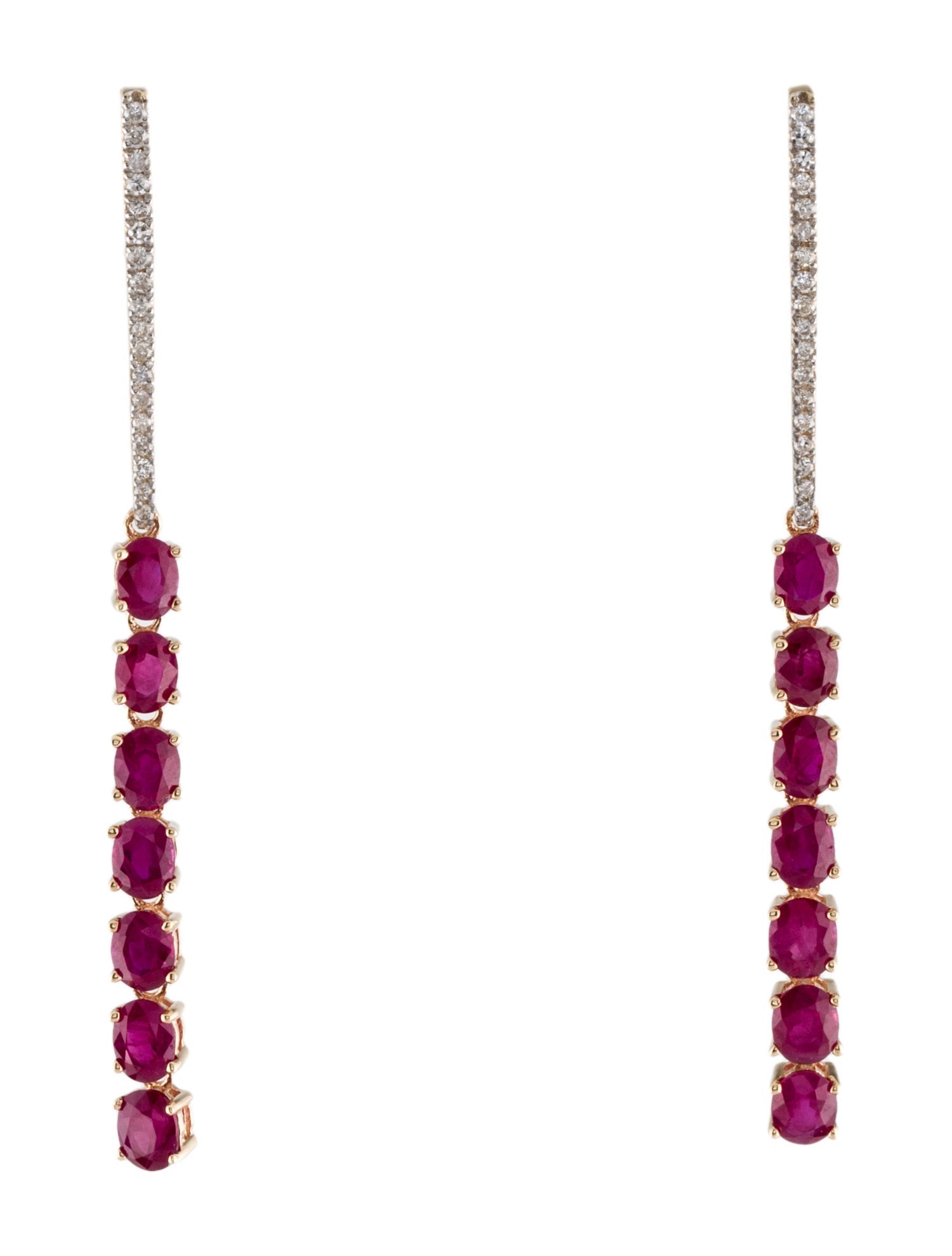 Earrings 14K 2.22ctw Ruby & Diamond Drop Earrings