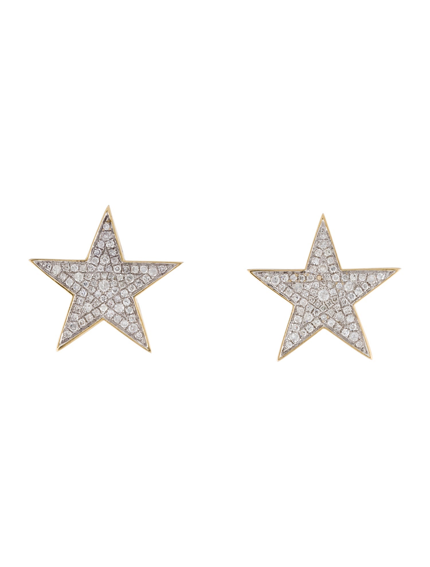 Earrings 14K Diamond Cluster Star Stud Earrings