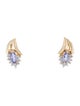 Earrings 14K Tanzanite & Diamond Stud Earrings