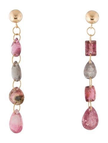 Earrings Drop 14K Tourmaline