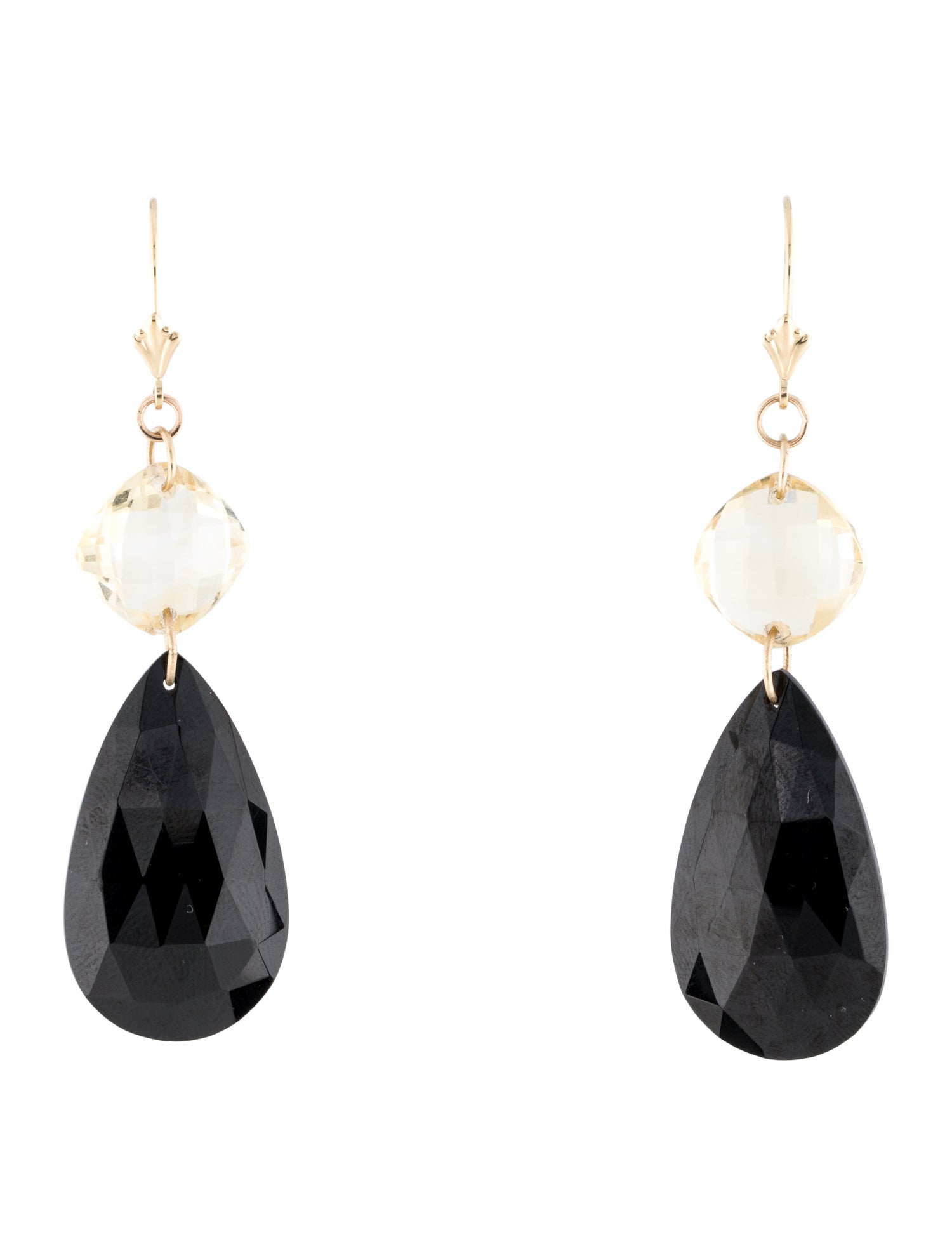 Earrings 14K Spinel & Citrine Drop Earrings