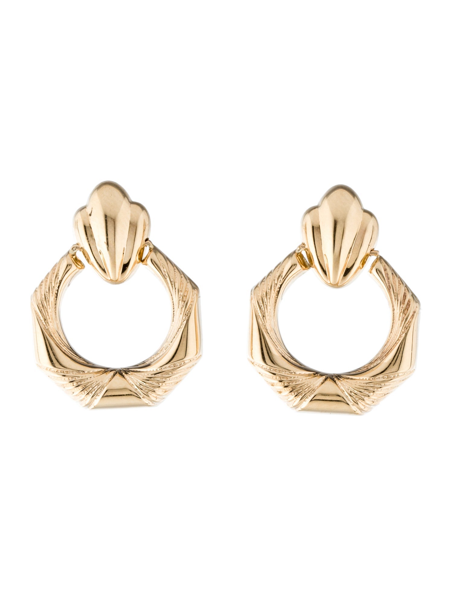 Earrings 14K Doorknocker Drop Earrings