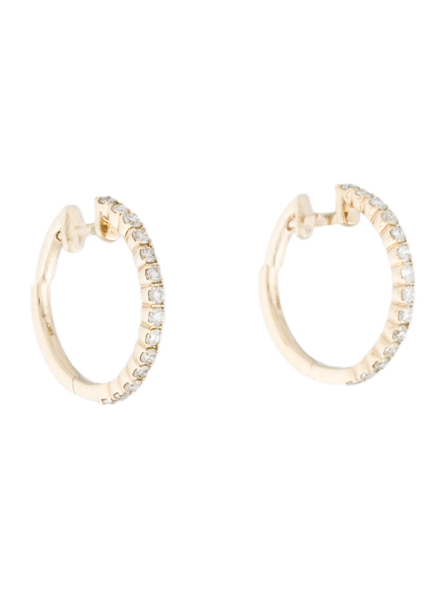 Earrings 14K Diamond Hoop Earrings