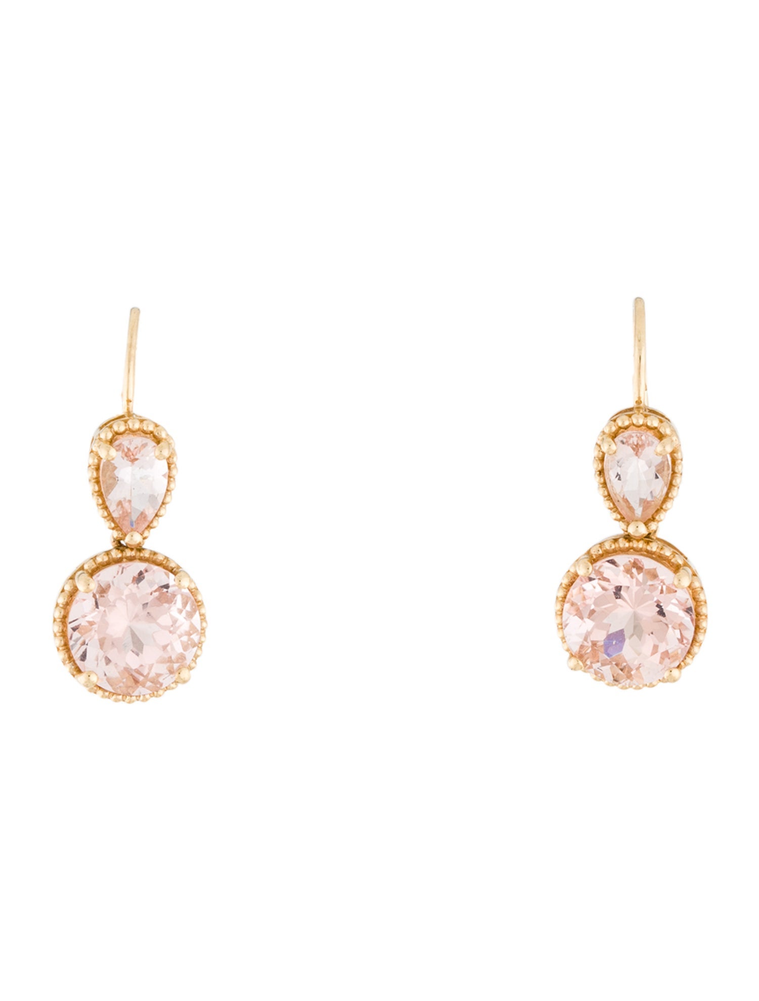 Earrings 14K 9.00ctw Morganite Drop Earrings