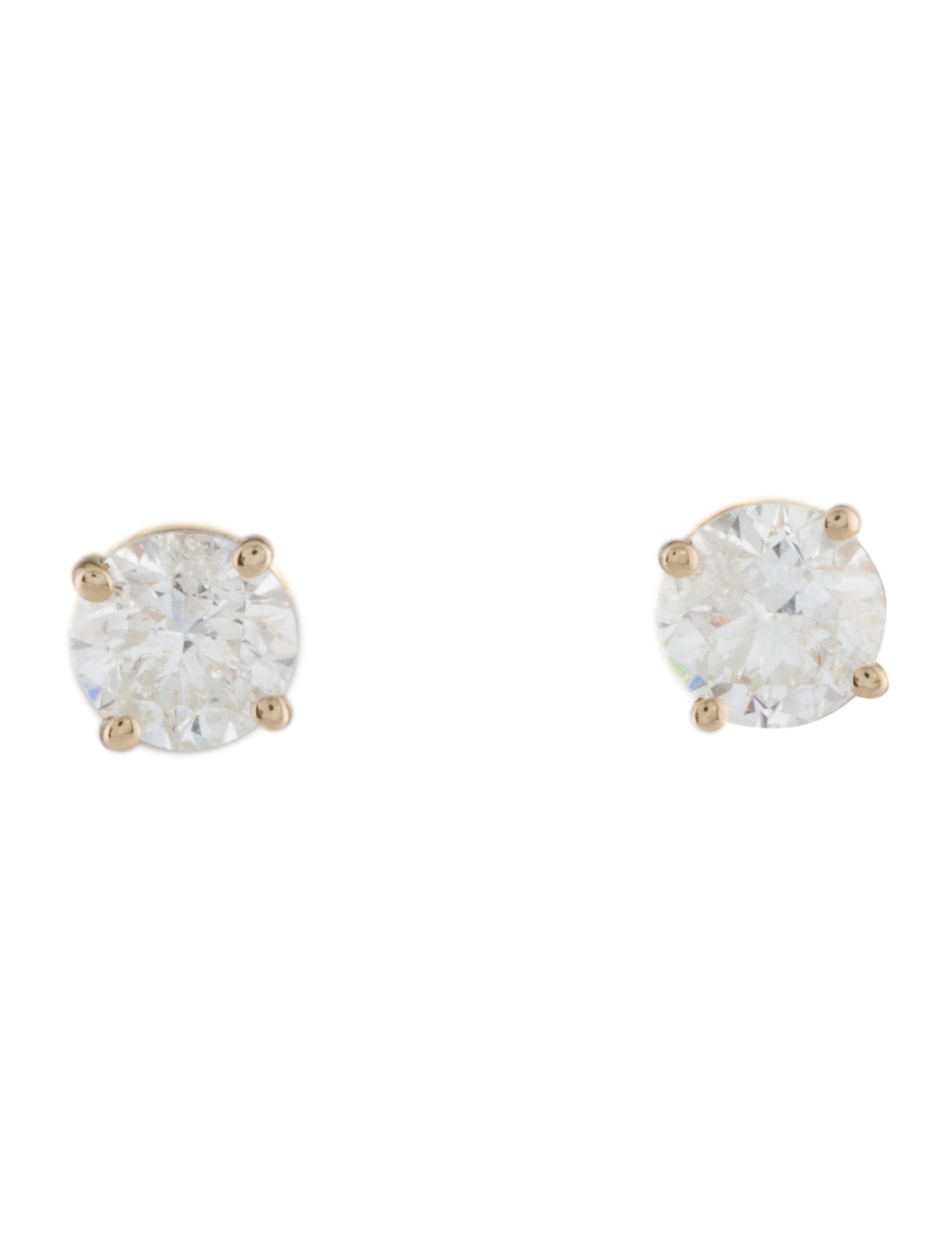 Earrings 14K 1.66ctw Diamond Solitaire Stud Earrings