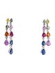 Earrings 14K Sapphire, Ruby & Diamond Drop Earrings