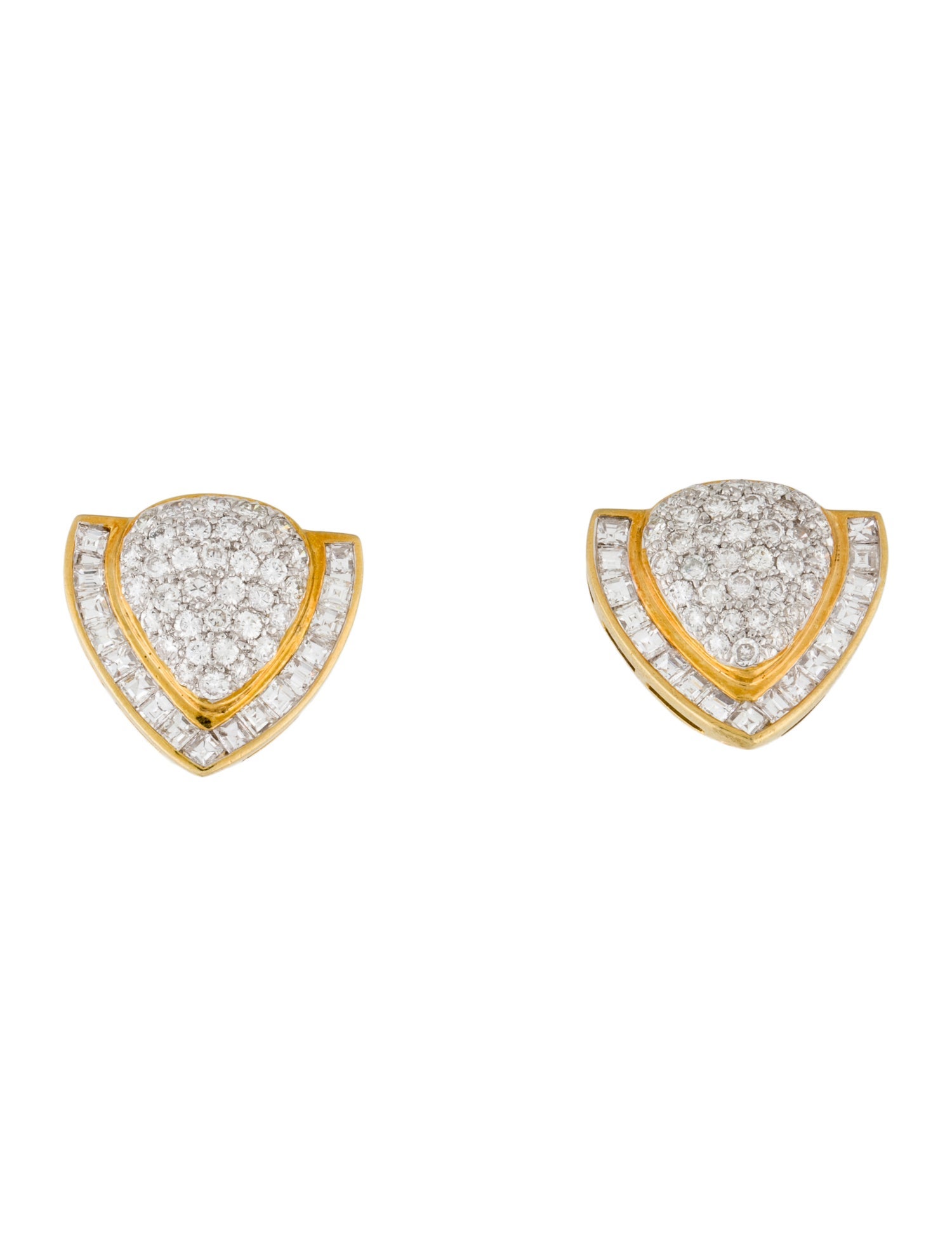 Earrings 18K 4.06ctw Diamond Earclips