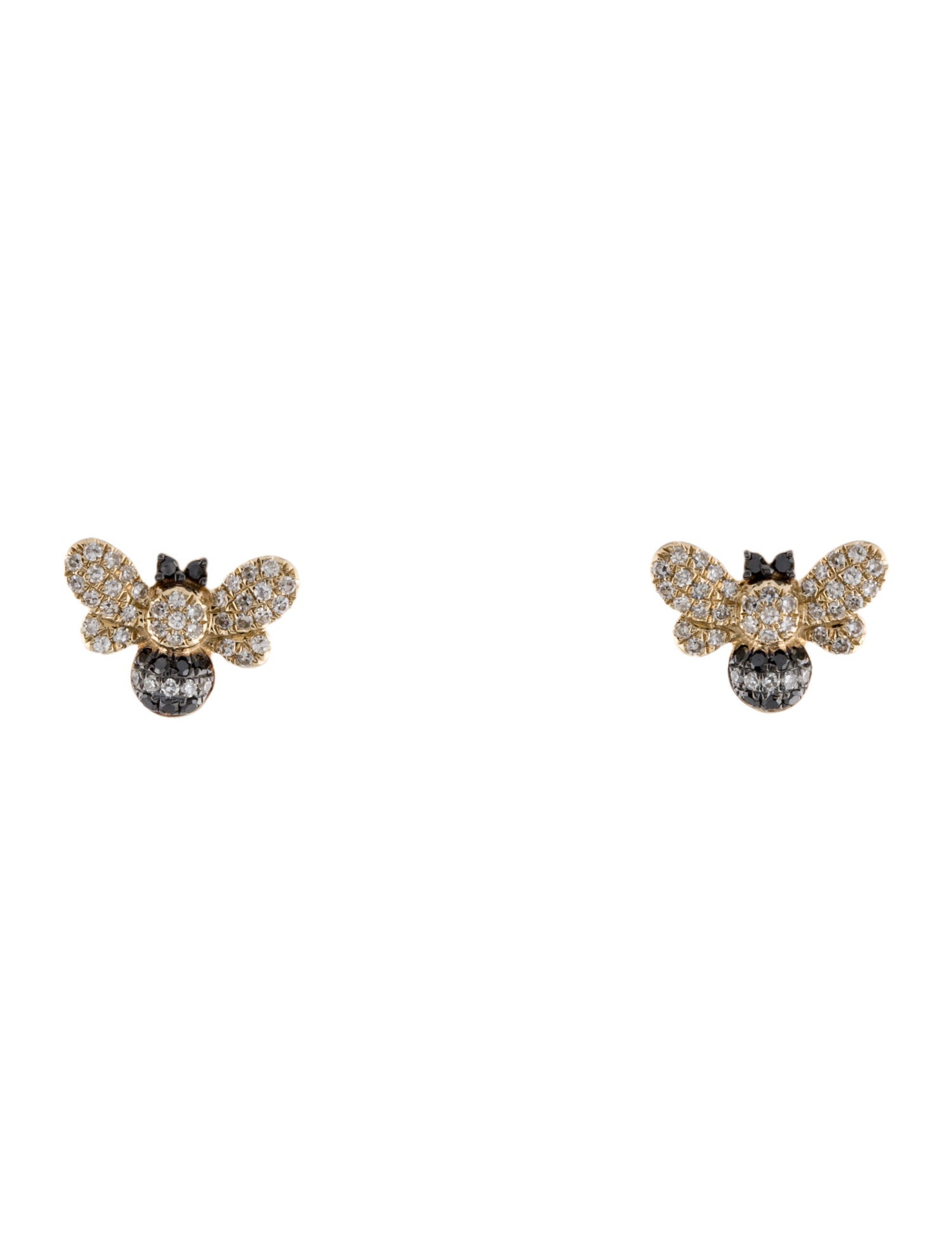 Earrings 14K Diamond Bee Stud Earrings