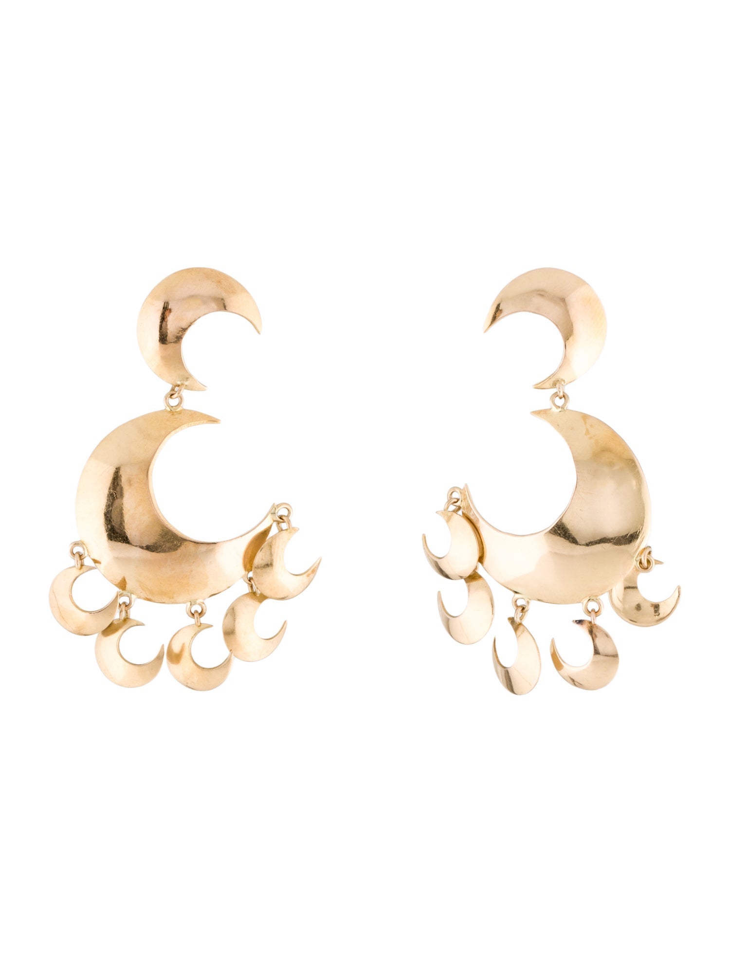 Earrings 18K Crescent Moon Drop Earrings