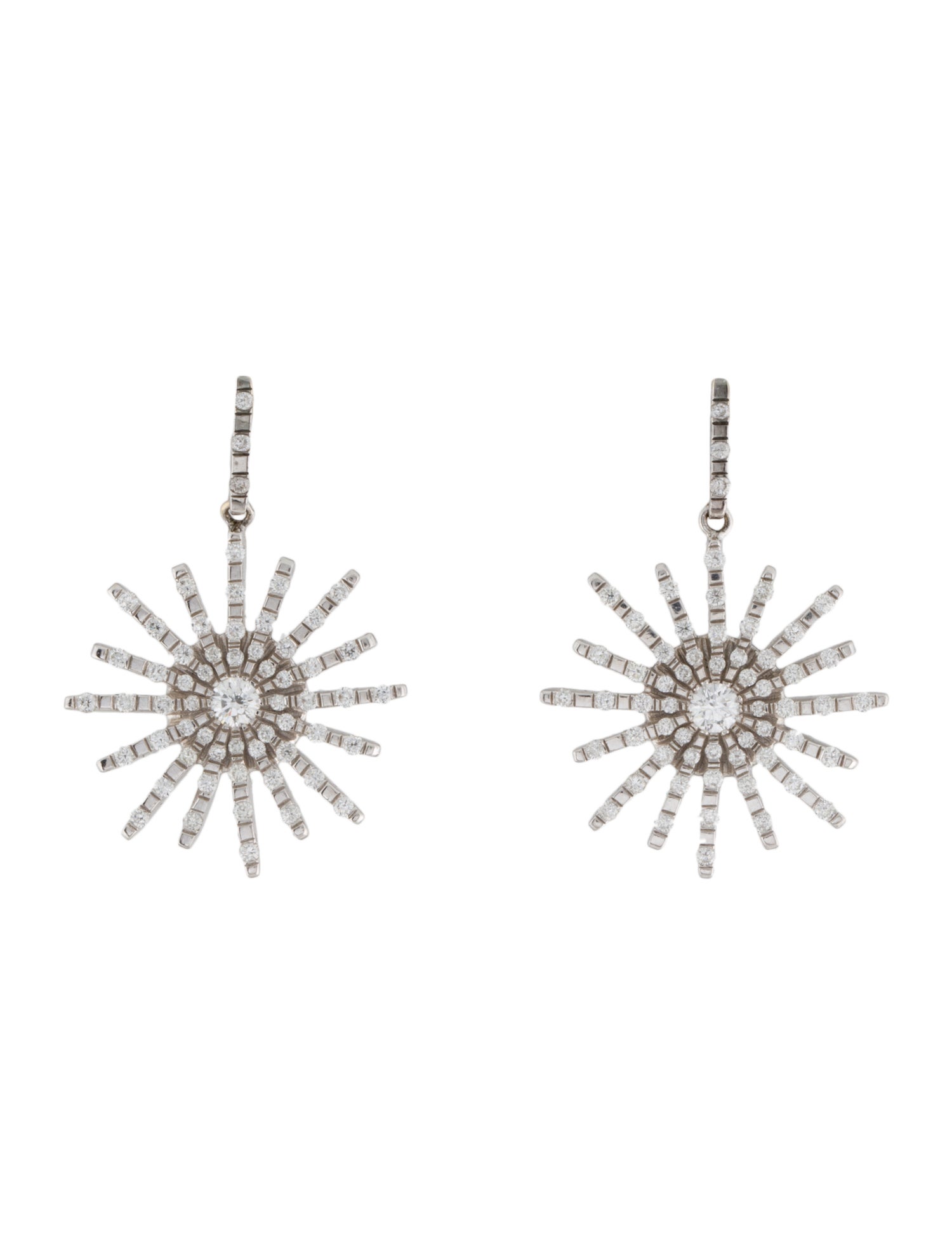 Earrings 18K Diamond Snowflake Drop Earrings