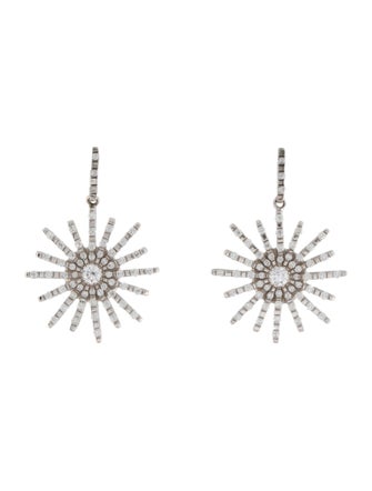 Earrings 18K Diamond Snowflake Drop Earrings