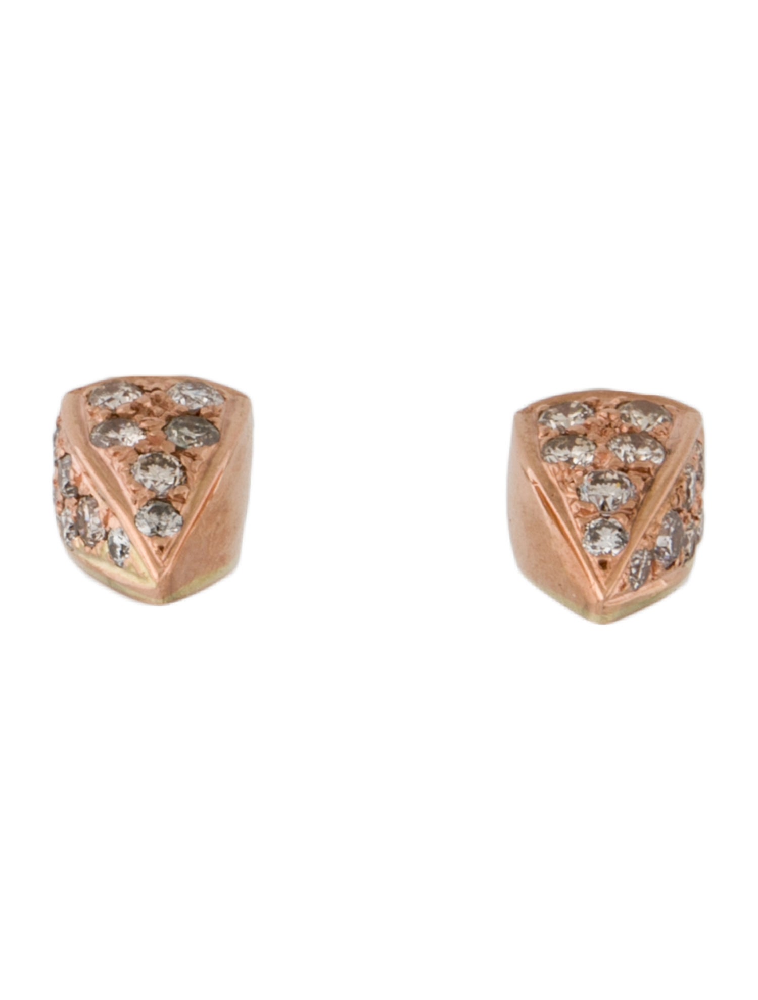 Earrings 18K Diamond Horned Stud Earrings
