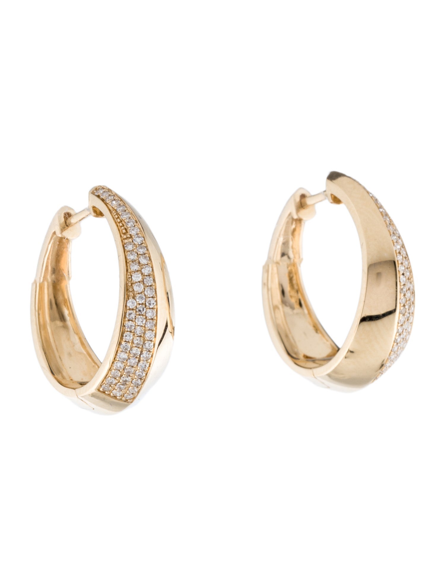 Earrings 14K Diamond Hoop Earrings