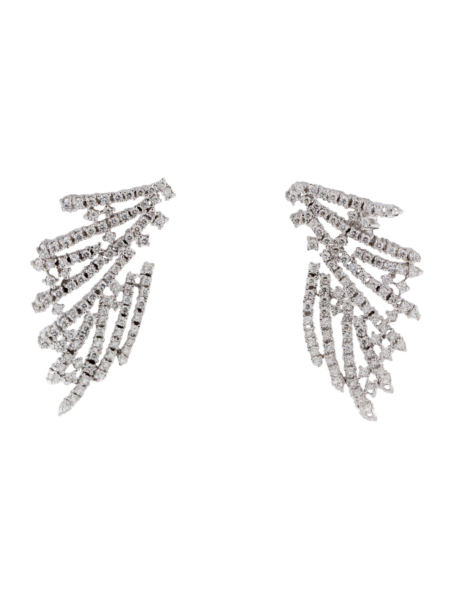 Earrings 18K 4.00ctw Diamond Cluster