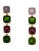 Earrings 18K 4.60ctw Spinel & 4.44ctw Diopside Prong Set Drop Earrings