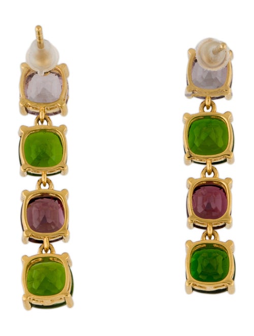 Earrings 18K 4.60ctw Spinel & 4.44ctw Diopside Prong Set Drop Earrings
